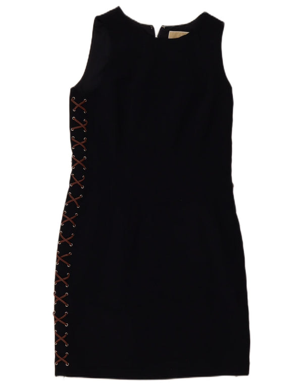 Michael Kors Womens Sleeveless Bodycon Dress US 4 Small Navy Blue Polyester