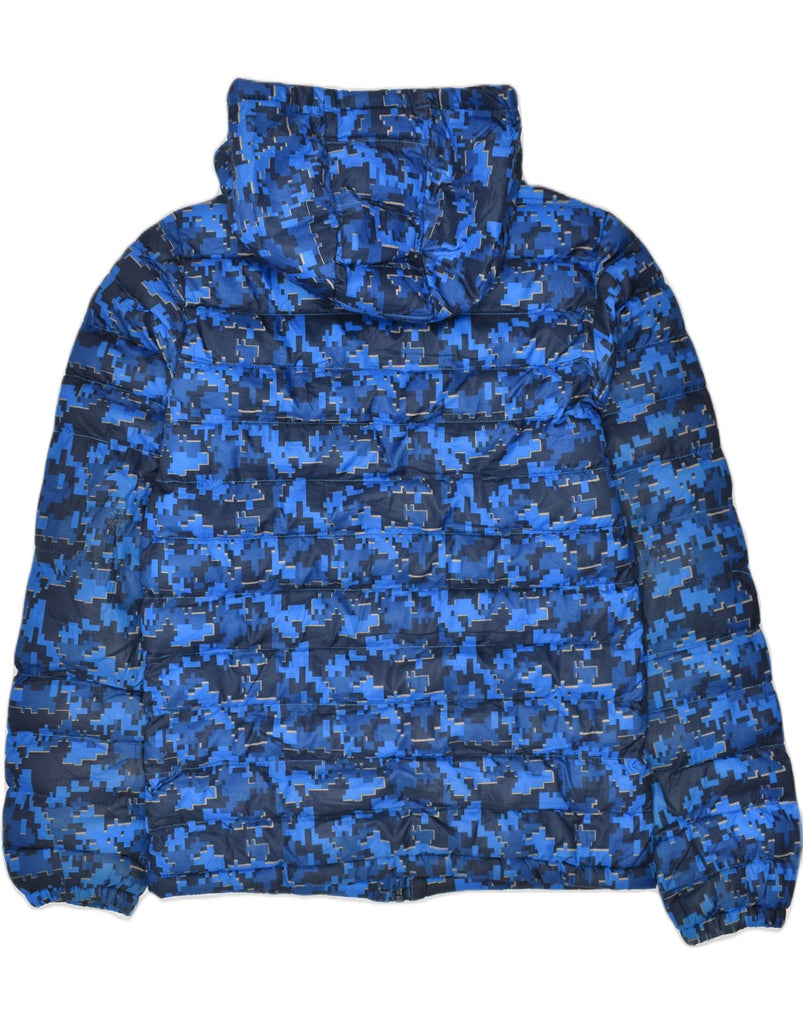 MOUNTAIN WAREHOUSE Boys Hooded Padded Jacket 11-12 Years Blue Geometric | Vintage | Thrift | Second-Hand | Used Clothing | Messina Hembry 