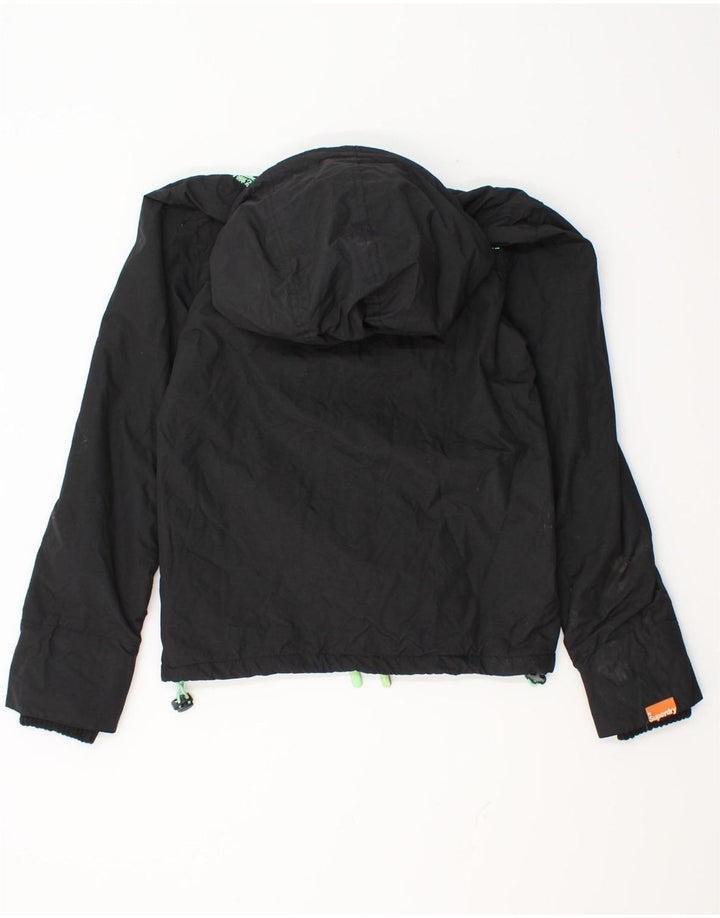 Superdry Womens Graphic Windbreaker Jacket UK 10 Small Black