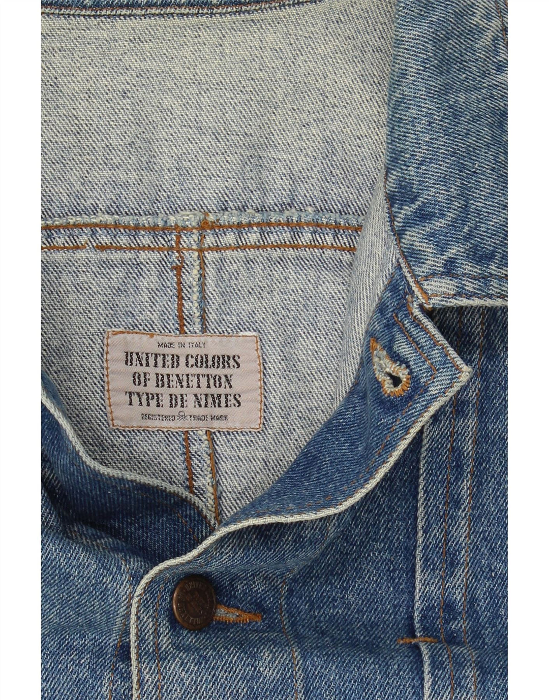 BENETTON Girls Crop Denim Jacket 13-14 Years Blue Cotton Vintage Benetton and Second-Hand Benetton from Messina Hembry 