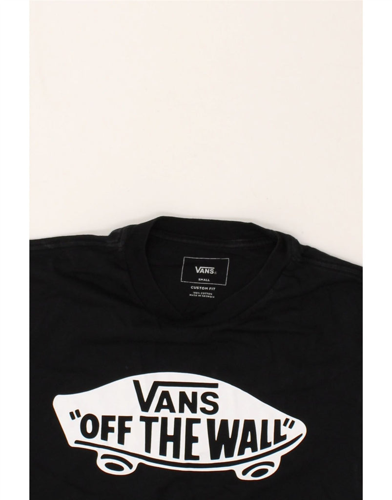 VANS Mens Custom Fit Graphic T-Shirt Top Small Black Cotton | Vintage Vans | Thrift | Second-Hand Vans | Used Clothing | Messina Hembry 