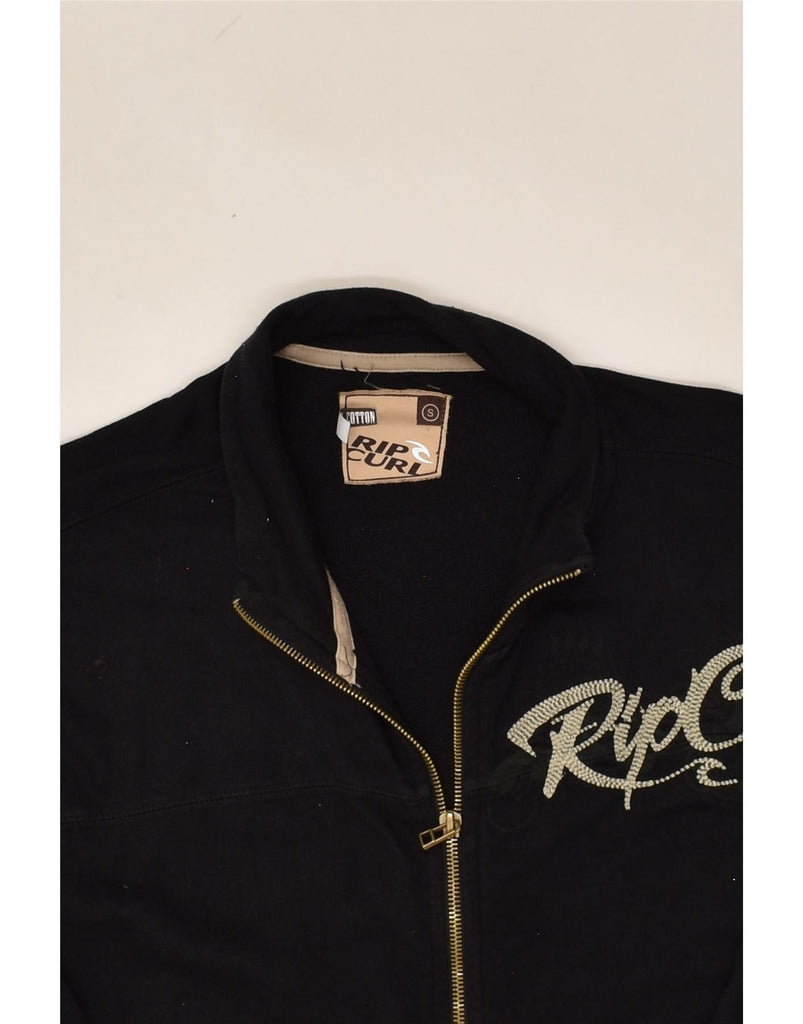 RIP CURL Mens Tracksuit Top Jacket Small Black Cotton | Vintage Rip Curl | Thrift | Second-Hand Rip Curl | Used Clothing | Messina Hembry 