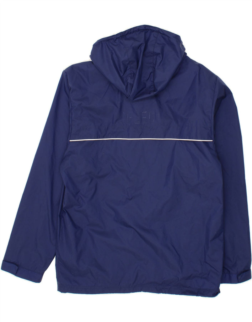 ADIDAS Mens Hooded Rain Jacket UK 38/40 Medium Navy Blue Nylon Vintage Adidas and Second-Hand Adidas from Messina Hembry 