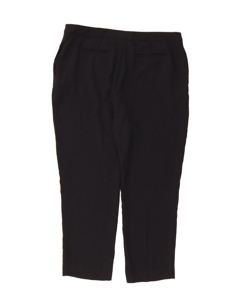 JAEGER Womens Tapered Chino Trousers UK 16 Large W36 L28 Black Polyester Vintage Jaeger and Second-Hand Jaeger from Messina Hembry 