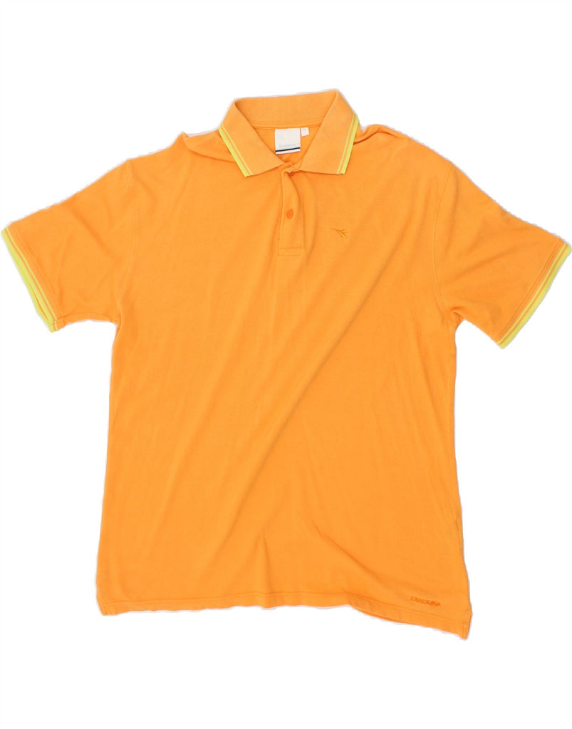 DIADORA Mens Polo Shirt XL Yellow Cotton | Vintage Diadora | Thrift | Second-Hand Diadora | Used Clothing | Messina Hembry 