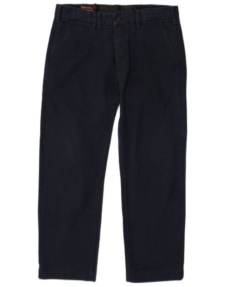 MARLBORO CLASSICS Mens Straight Chino Trousers W33 L28 Navy Blue Cotton