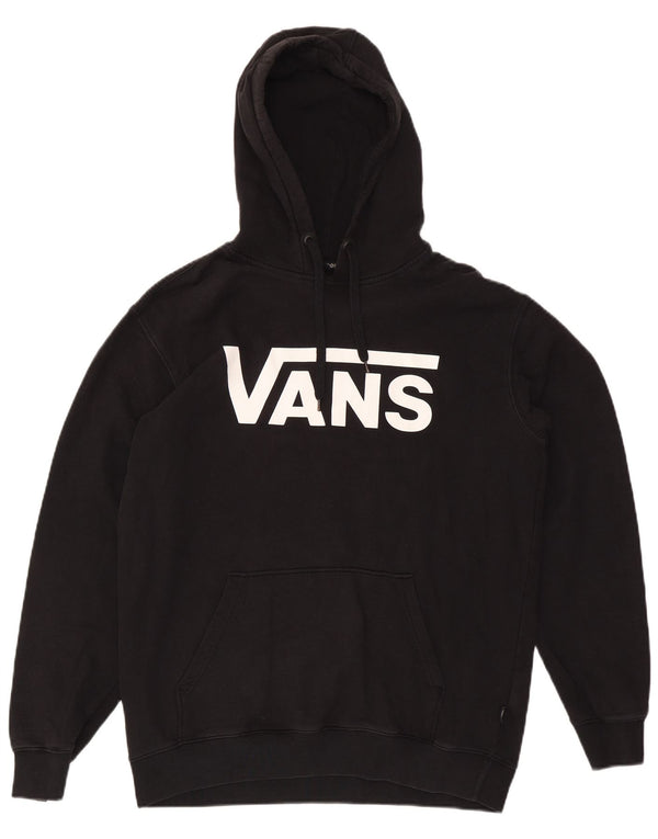 Vans Mens Graphic Hoodie Jumper Large Black Cotton