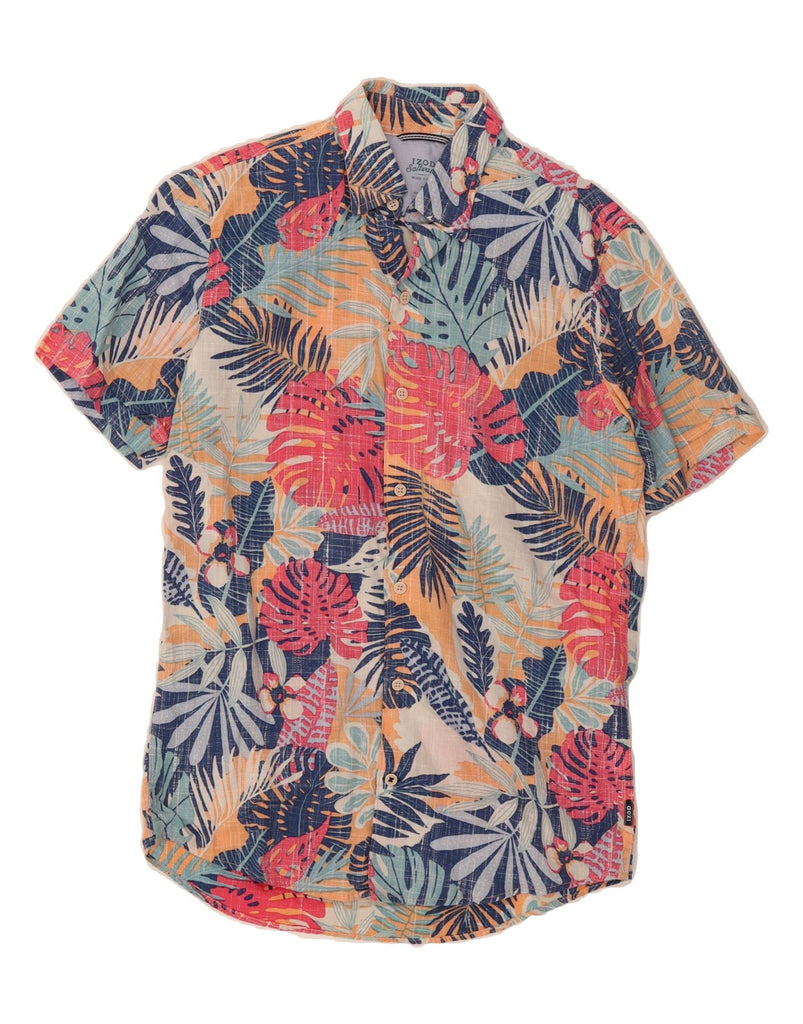 IZOD Mens Short Sleeve Shirt Small Multicoloured Floral Cotton Vintage Izod and Second-Hand Izod from Messina Hembry 