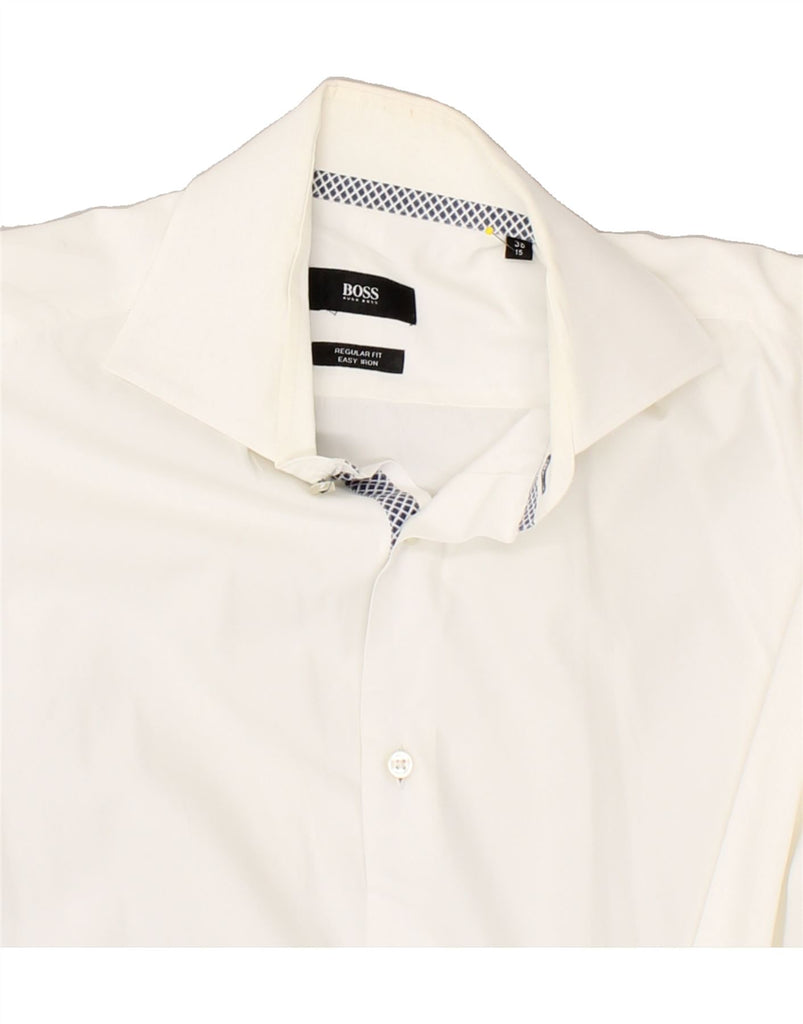 HUGO BOSS Mens Regular Fit Shirt Size 38 15 Medium White | Vintage Hugo Boss | Thrift | Second-Hand Hugo Boss | Used Clothing | Messina Hembry 