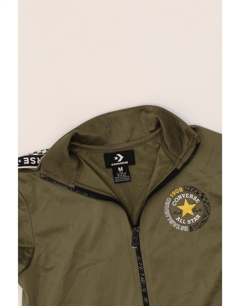 CONVERSE Boys Chuck Taylor Tracksuit Top Jacket 10-11 Years Medium Khaki Vintage Converse and Second-Hand Converse from Messina Hembry 