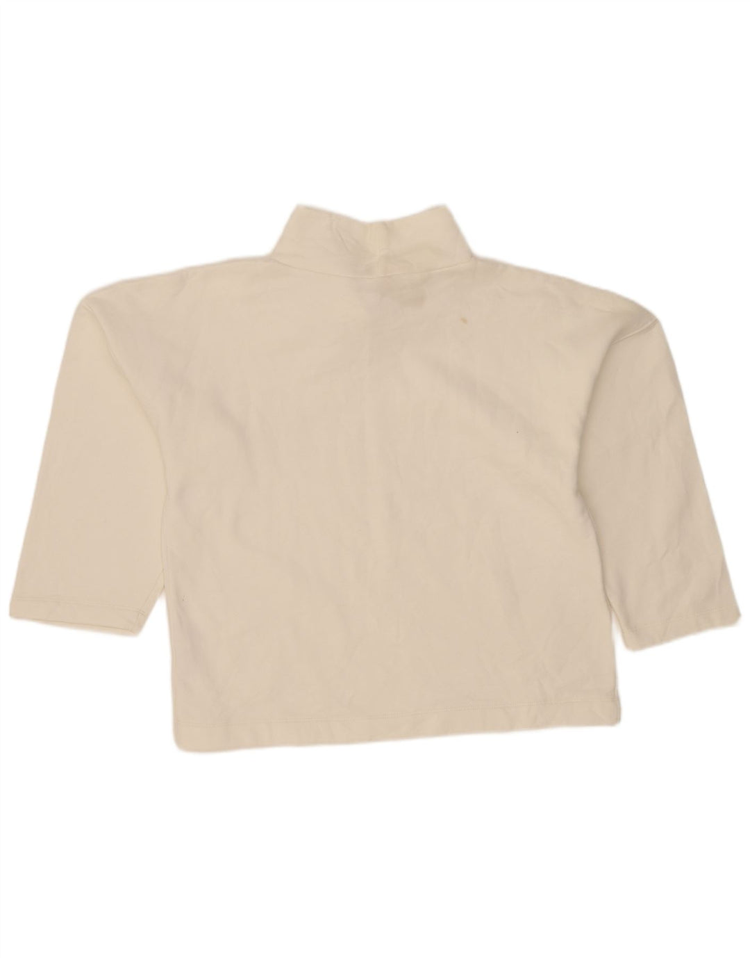 Zara Womens Oversized Top 3/4 Sleeve UK 10 Small Off White Cotton
