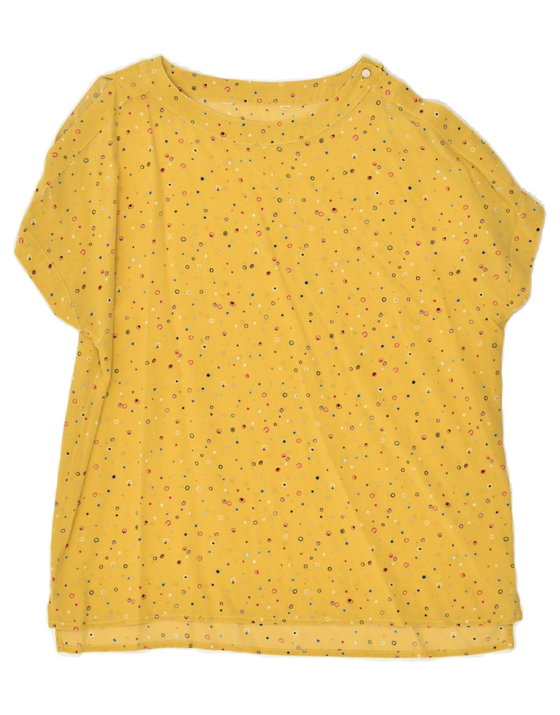 VINTAGE Womens Blouse Top UK 14 Medium Yellow Spotted | Vintage Vintage | Thrift | Second-Hand Vintage | Used Clothing | Messina Hembry 