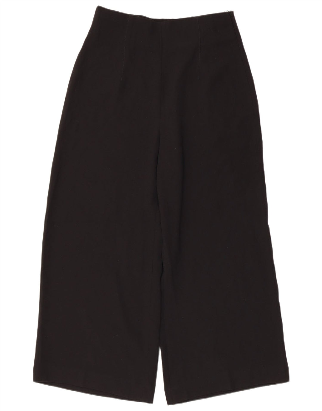 Zara Womens Wide Leg Cropped Trousers Medium W30 L24 Black Polyester