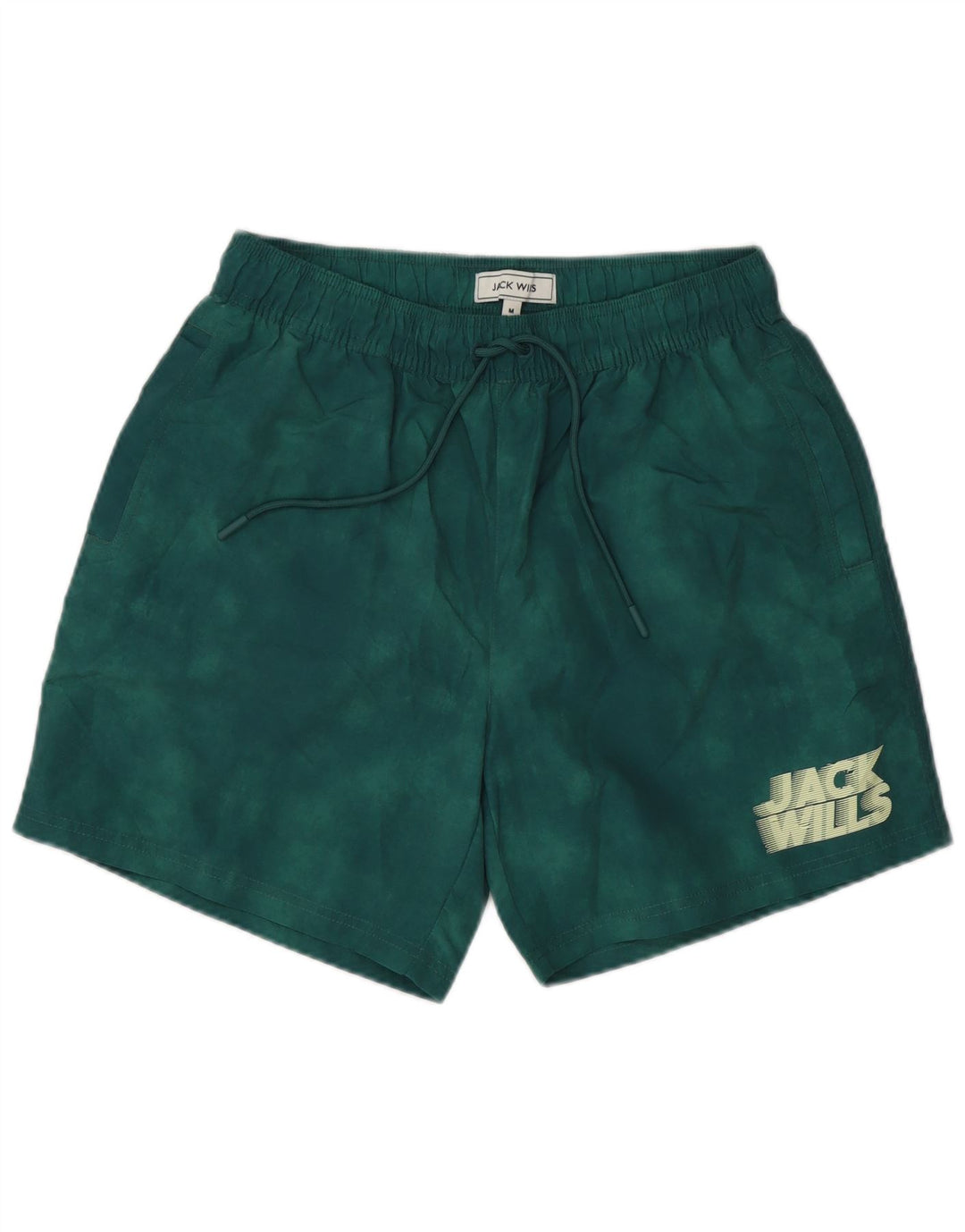 Jack Wills Mens Swimming Shorts Medium Green Tie Dye Polyester