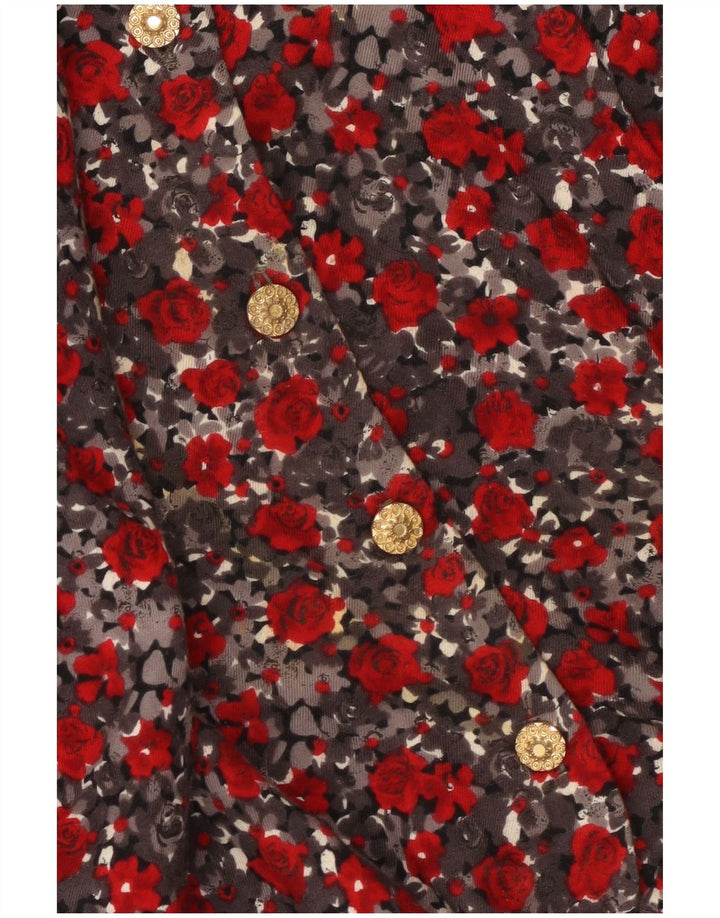 Premode Womens Front Tie Shirt Blouse UK 18 XL Red Floral