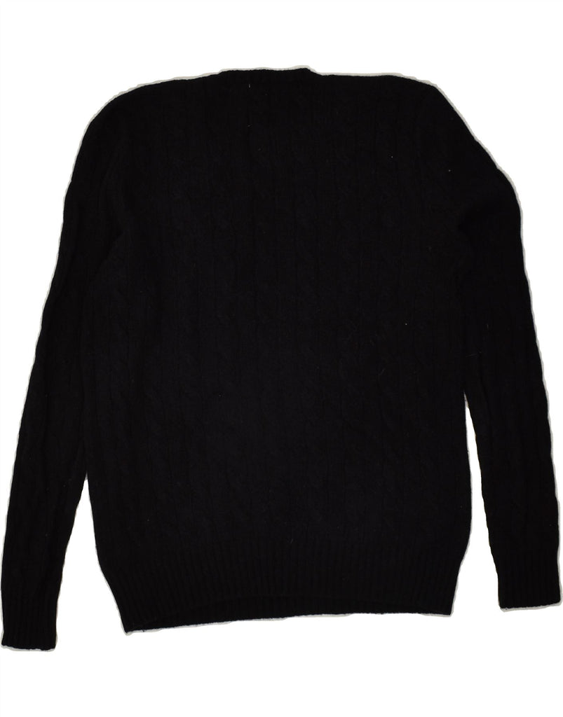 POLO RALPH LAUREN Womens Crew Neck Jumper Sweater UK 14 Medium Navy Blue | Vintage Polo Ralph Lauren | Thrift | Second-Hand Polo Ralph Lauren | Used Clothing | Messina Hembry 