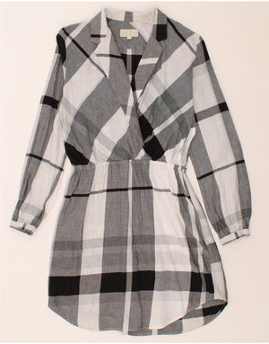 JACK WILLS Womens Pullover Shirt Dress UK Small Grey Check