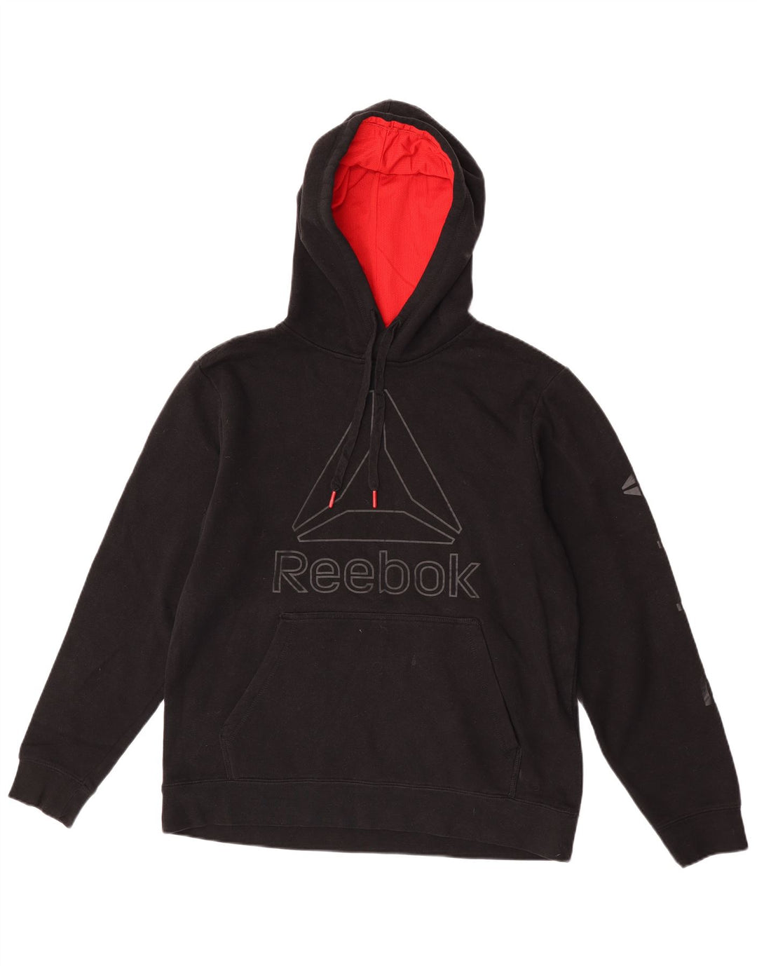 Reebok Mens Graphic Hoodie Jumper Medium Black Cotton
