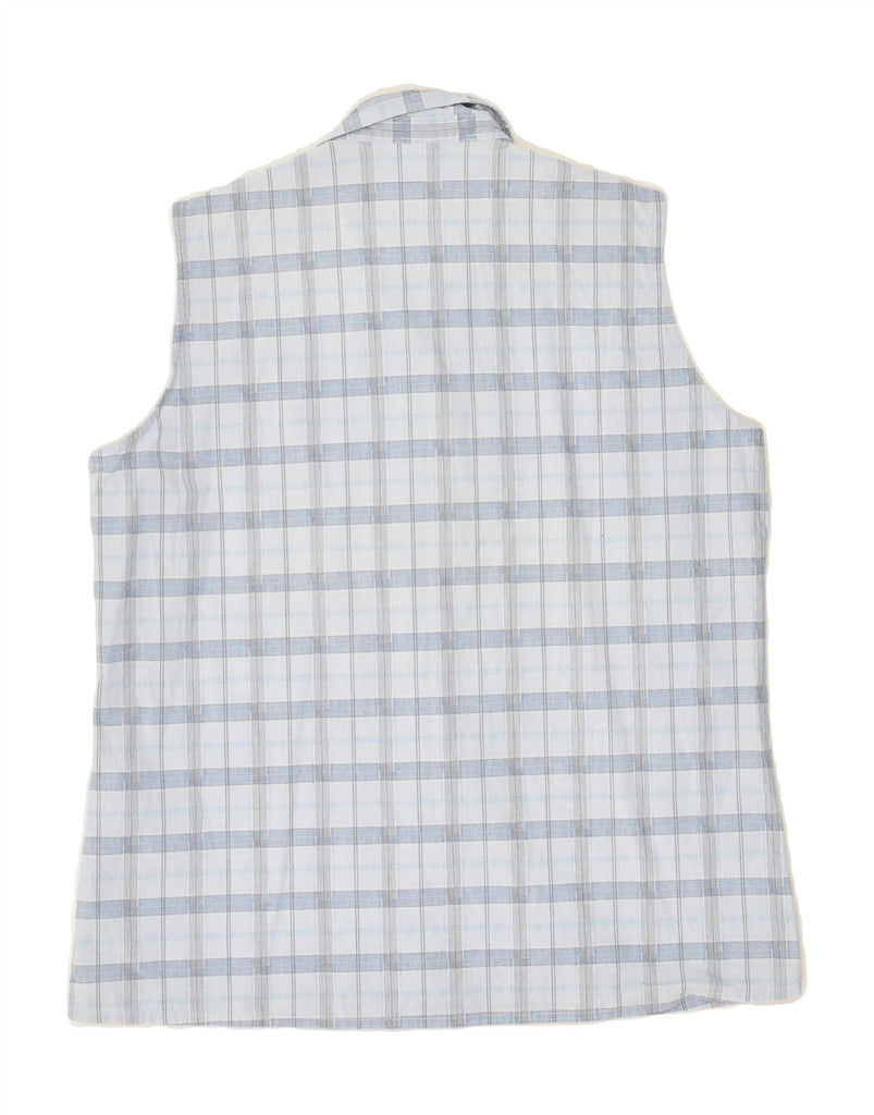 JACK WOLFSKIN Womens Sleeveless Shirt UK 14 Medium Blue Check Cotton | Vintage Jack Wolfskin | Thrift | Second-Hand Jack Wolfskin | Used Clothing | Messina Hembry 