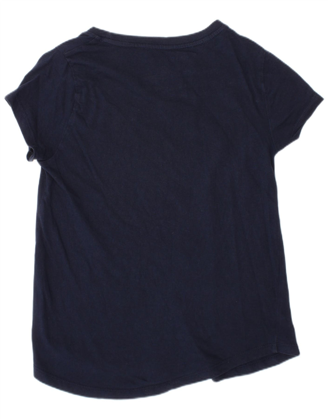 Tommy Hilfiger Girls Graphic T-Shirt Top 8-9 Years Medium Navy Blue Cotton
