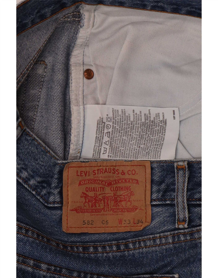 Levi's Mens 582 Straight Jeans W33 L28 Blue Cotton