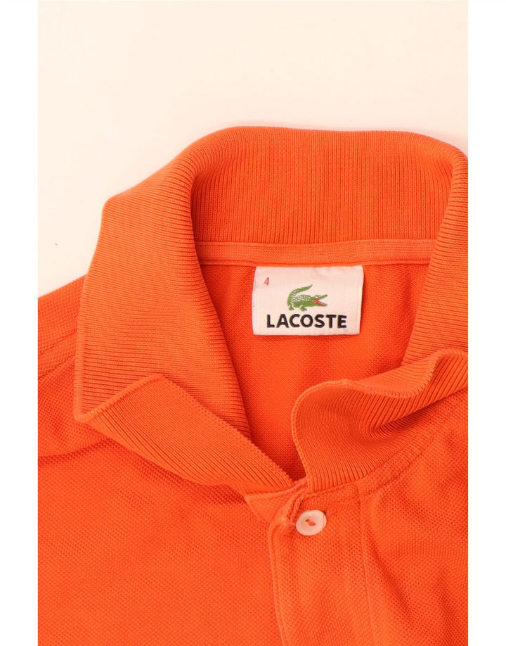 Lacoste Mens Polo Shirt Size 4 Medium Orange Cotton