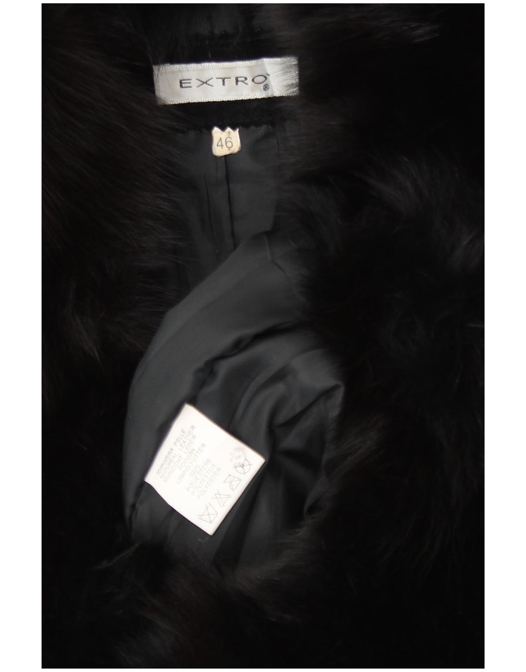 Vintage Womens Suede Overcoat IT 46 Large Black Leather