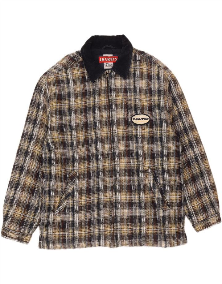S.Oliver Mens Bomber Jacket UK 40 Large Multicoloured Check Cotton