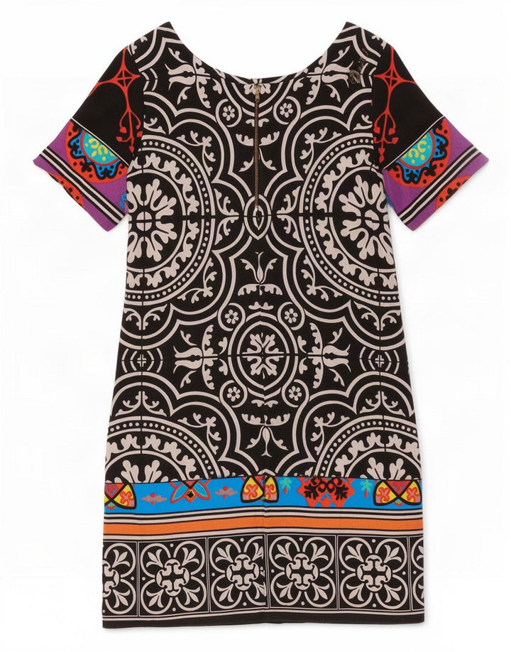 Desigual Womens Shift Dress EU 36 Small Multicoloured Paisley Viscose