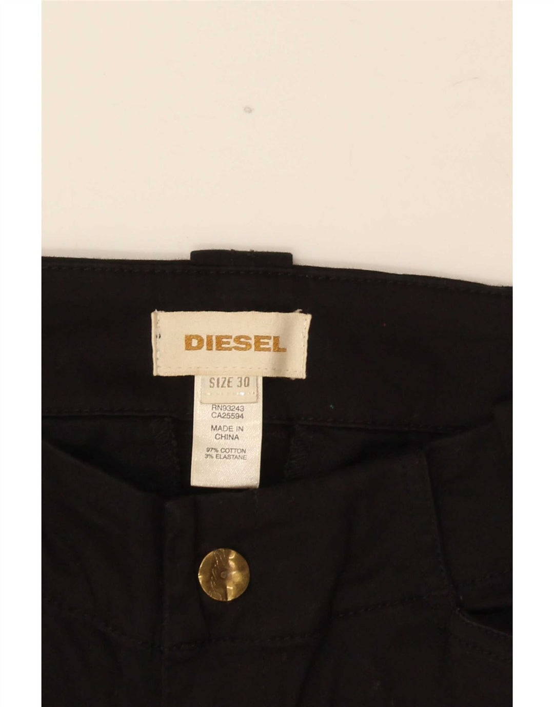 Diesel Womens Slim Cargo Trousers W30 L35 Black Cotton