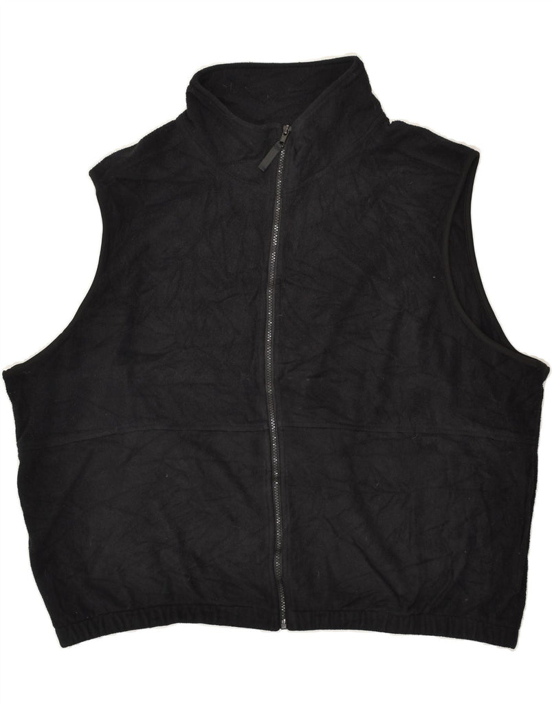 EDDIE BAUER Mens Fleece Gilet UK 44 2XL Black Polyester | Vintage Eddie Bauer | Thrift | Second-Hand Eddie Bauer | Used Clothing | Messina Hembry 