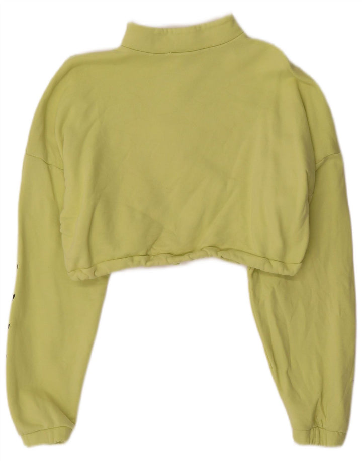 ADIDAS Womens Oversized Crop Graphic Sweatshirt Jumper UK 10 Small Green