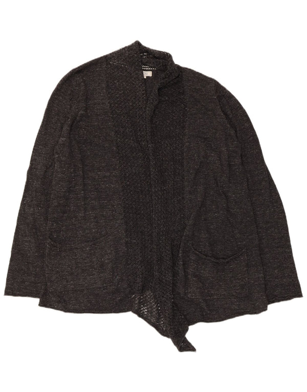 Fat Face Womens Front Tie Cardigan Sweater UK 16 Large  Grey Flecked Cotton