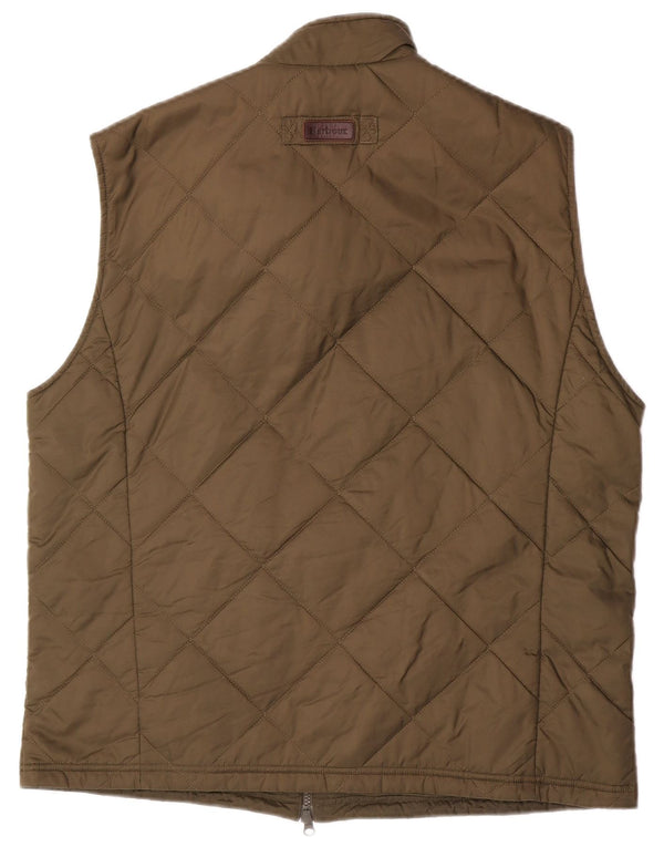 Barbour Mens Quilted Gilet UK 42 XL Khaki Polyamide