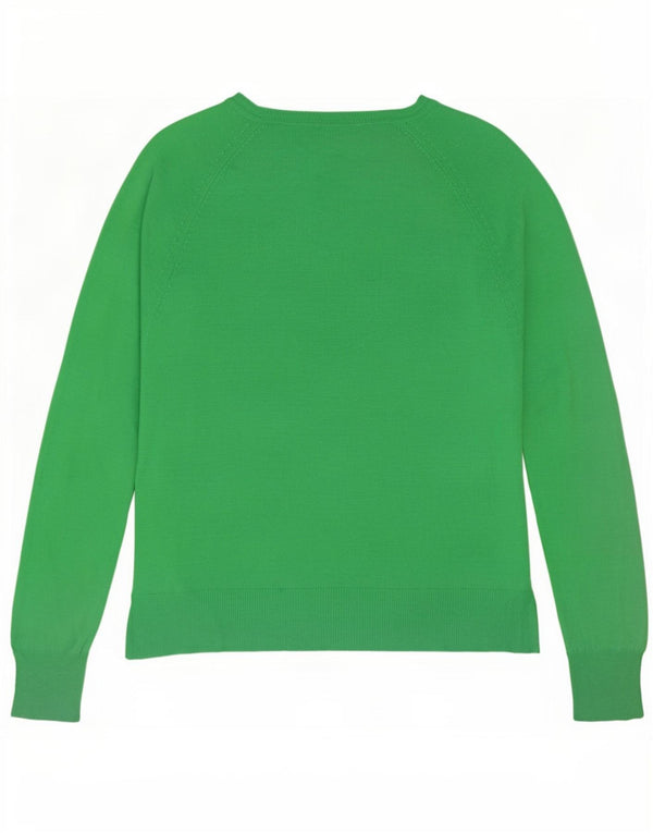 Zara Womens Boat Neck Jumper Sweater UK 10 Small Green Viscose