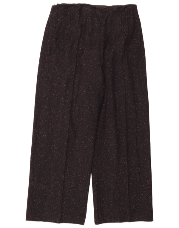 Jaeger Womens High Waist Suit Trousers UK 16 Large W36 L29 Black Flecked