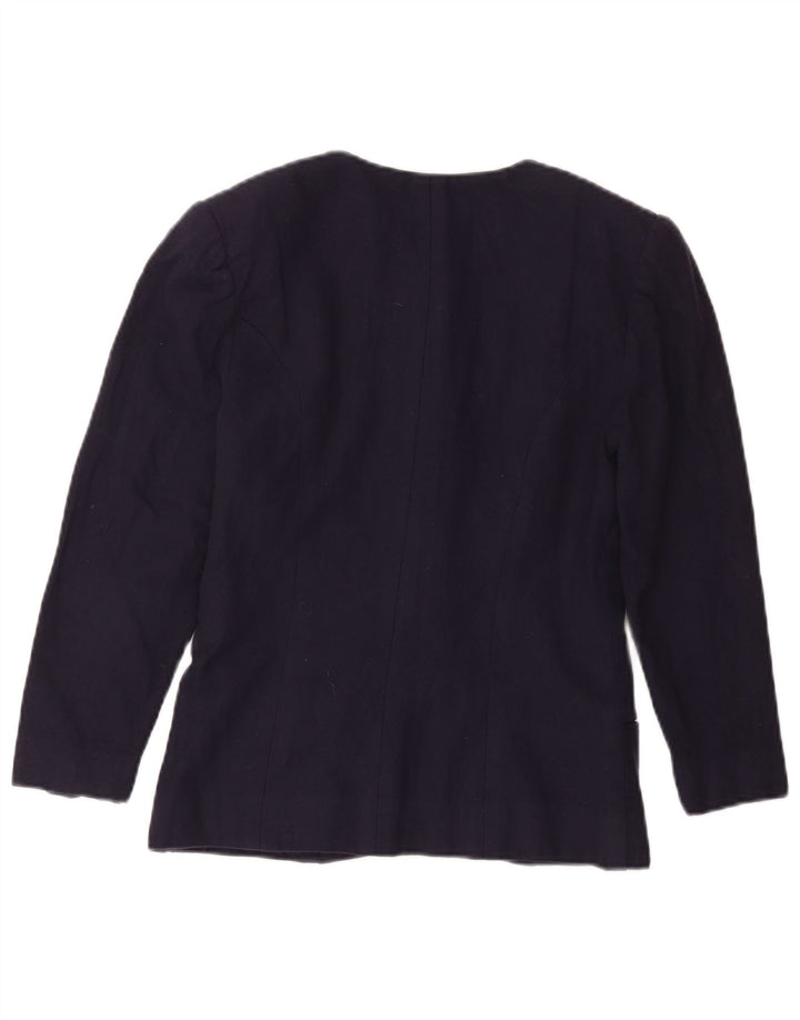 Luisa Spagnoli Womens Blazer Jacket IT 42 Medium Navy Blue Wool