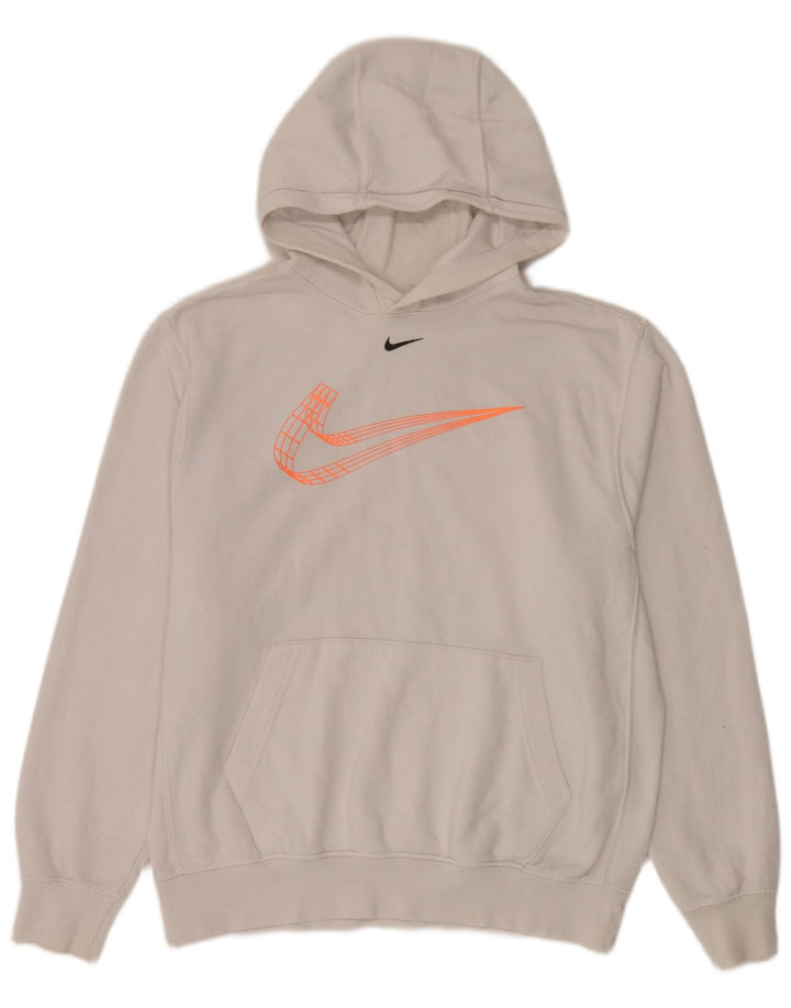 Nike Mens Graphic Hoodie Jumper Medium White Cotton
