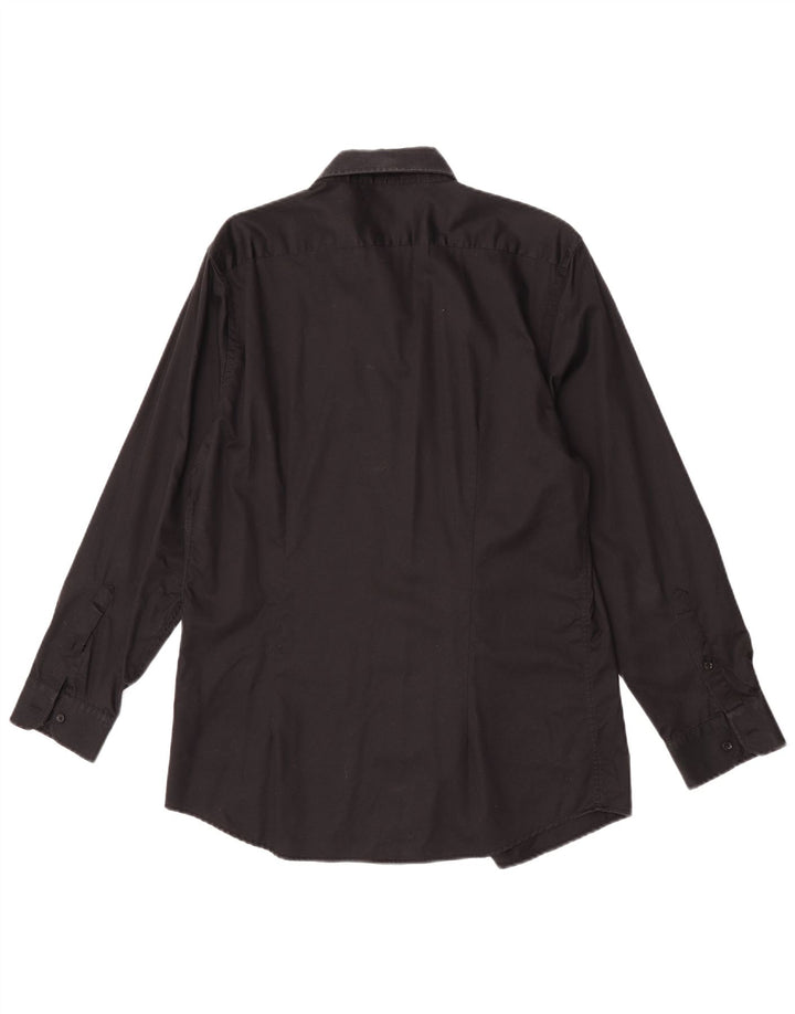 Reiss Womens Slim Fit Shirt XL Black Cotton
