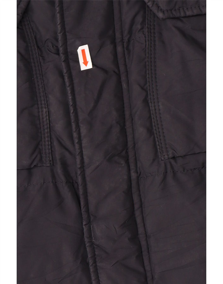 FAY Mens Hooded Padded Jacket UK 40 Large Navy Blue Polyester