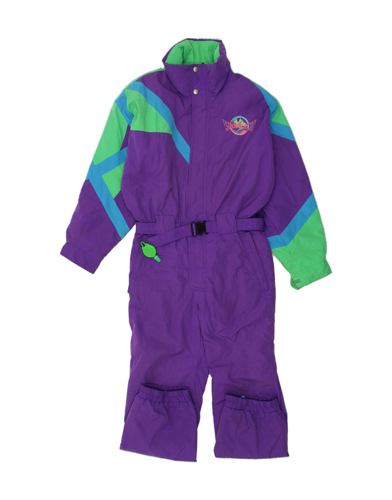 FILA Mens Ski Jumpsuit IT 50 Large Purple Colourblock Polyester | Vintage Fila | Thrift | Second-Hand Fila | Used Clothing | Messina Hembry 