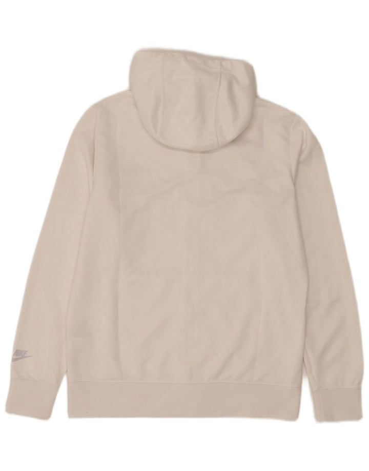 Nike Mens Graphic Zip Hoodie Sweater Medium White Colourblock Polyester