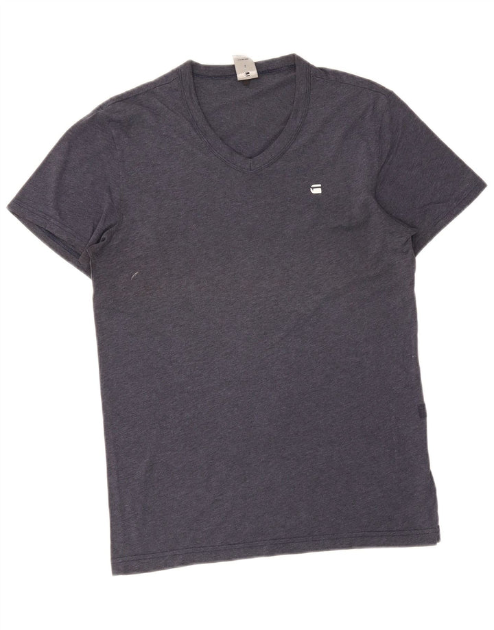 G-Star Mens T-Shirt Top Small Navy Blue Cotton