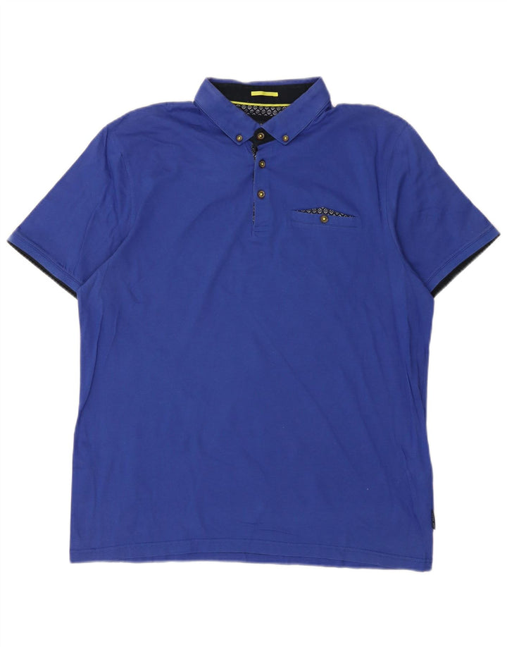 TED BAKER Mens Polo Shirt Size 5 XL Blue Cotton