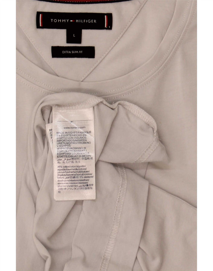 Tommy Hilfiger Mens Extra Slim T-Shirt Top Large White Cotton