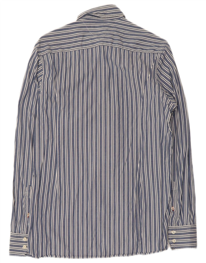 TOMMY HILFIGER Mens Shirt Small Blue Striped Cotton