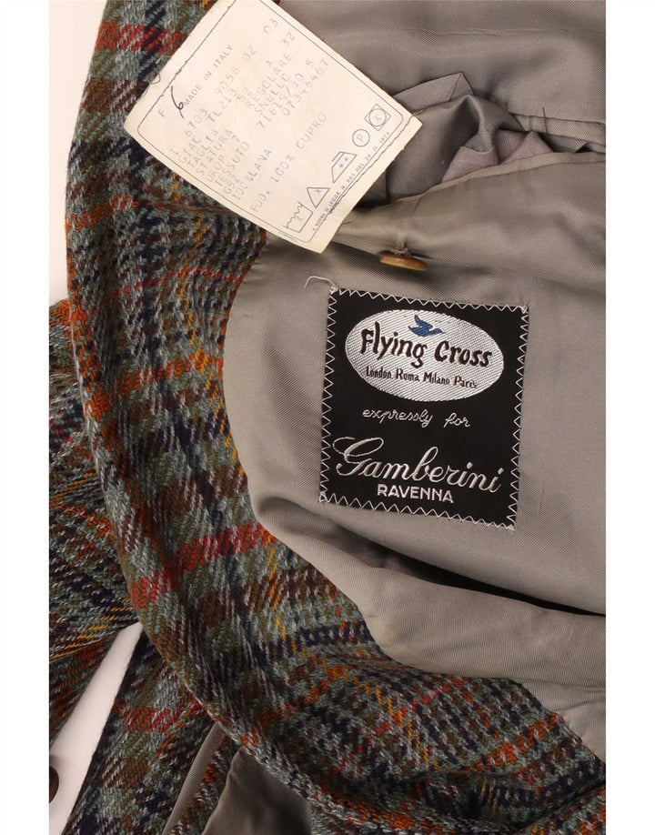 Flying Cross Mens 2 Button Blazer Jacket IT 52 XL Multicoloured Plaid Wool