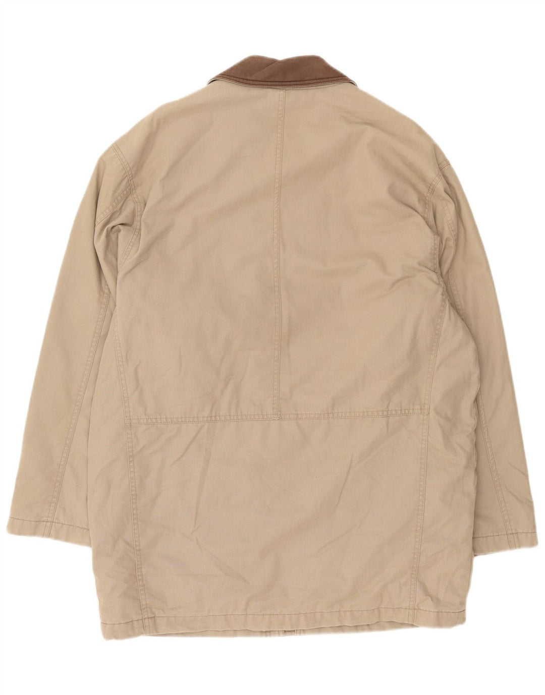 Marks & Spencer Mens Utility Jacket UK 38 Medium Beige Cotton
