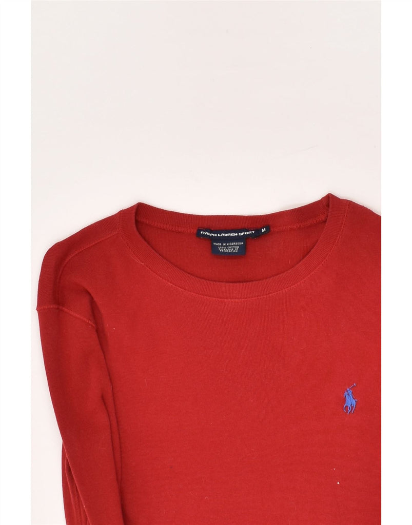 RALPH LAUREN Womens Top Long Sleeve UK 14 Medium Red Cotton | Vintage Ralph Lauren | Thrift | Second-Hand Ralph Lauren | Used Clothing | Messina Hembry 