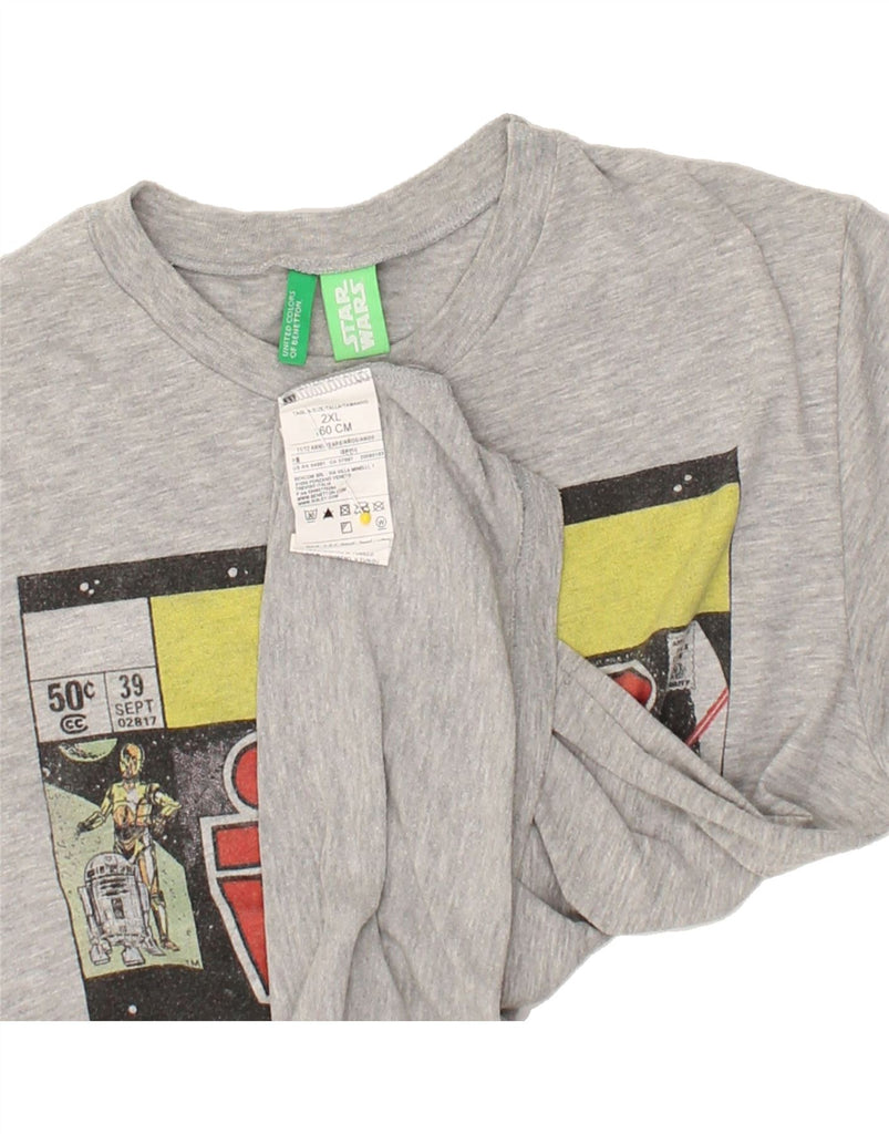 BENETTON Boys Star Wars Graphic T-Shirt Top 11-12 Years 2XL Grey Cotton | Vintage Benetton | Thrift | Second-Hand Benetton | Used Clothing | Messina Hembry 